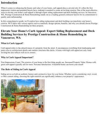 Elevate Your Home's Curb Appeal: Expert Siding Replacement and Deck Building Ser