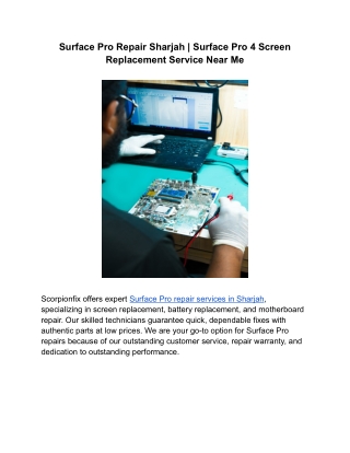 Surface Pro Repair Sharjah _ Surface Pro 4 Screen Replacement Service Near Me