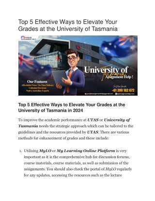 Top 5 Effective Ways to Elevate Your Grades at the University of Tasmania