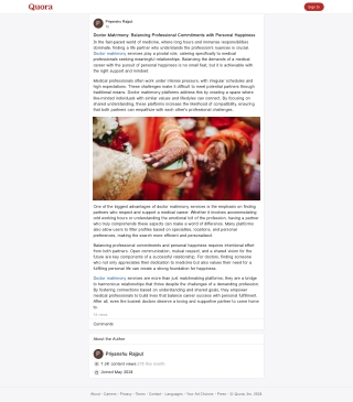 Doctor Matrimony: Balancing Professional Commitments with Personal Happiness