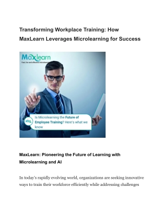 transforming workplace training how