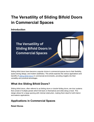 The Versatility of Sliding Bifold Doors in Commercial Spaces