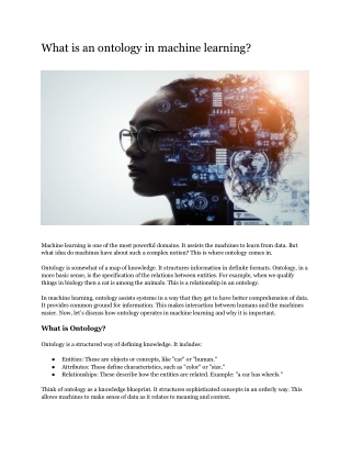 What is an ontology in machine learning?