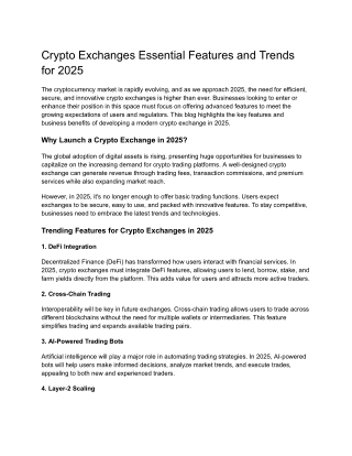 crypto exchanges essential features and trends