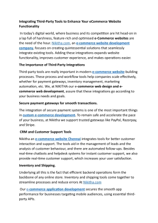 Integrating Third