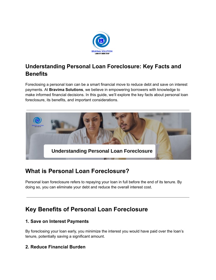 understanding personal loan foreclosure key facts