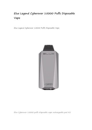 Elux Legend Cyberover 15000 Puffs Disposable Vape