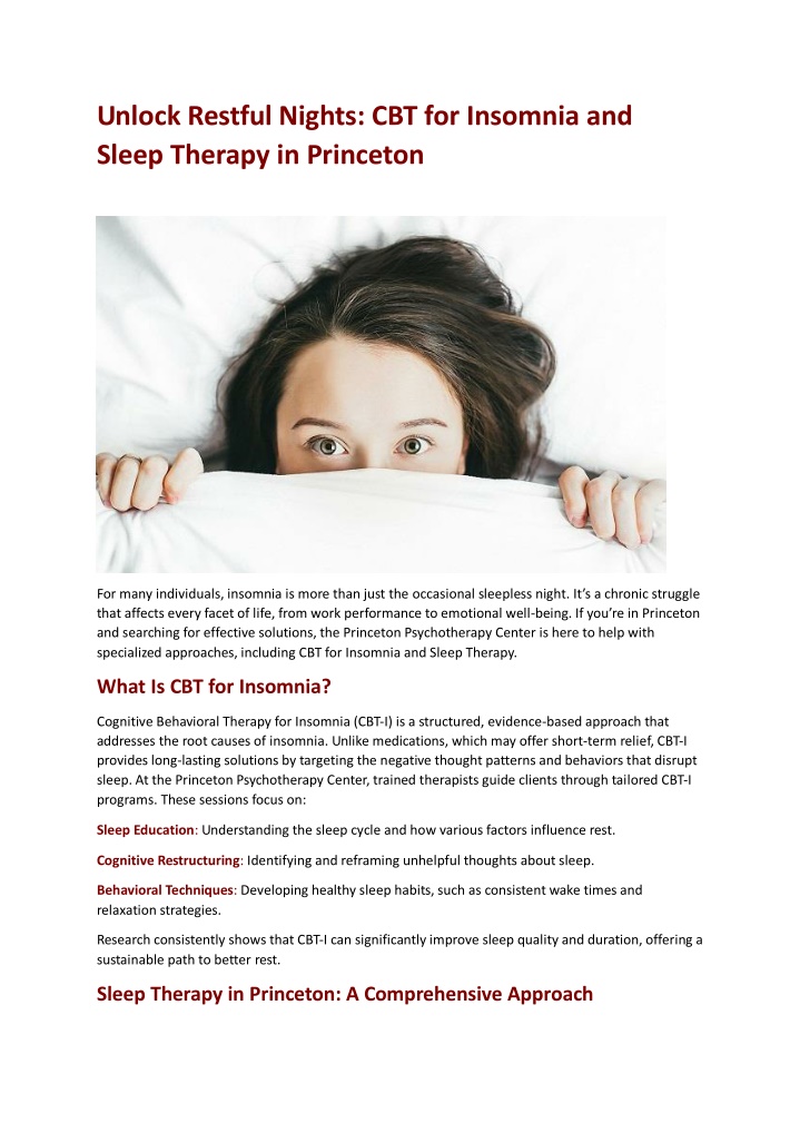 unlock restful nights cbt for insomnia and sleep