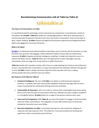 revolutionizing communication with ai talkie