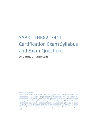 SAP C_THR82_2411 Certification Exam Syllabus and Exam Questions