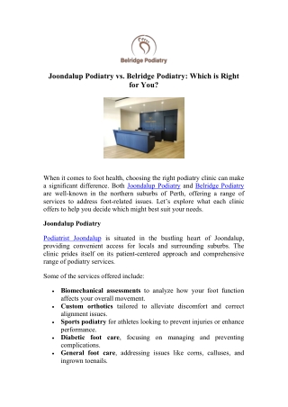 Joondalup Podiatry – Foot Care Specialists