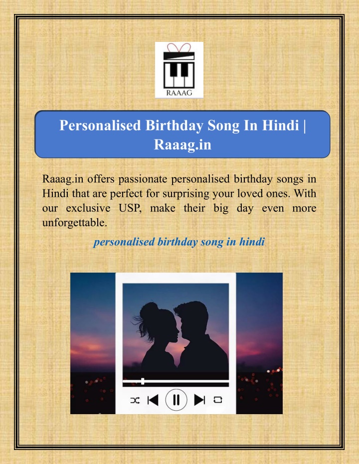 raaag in offers passionate personalised birthday