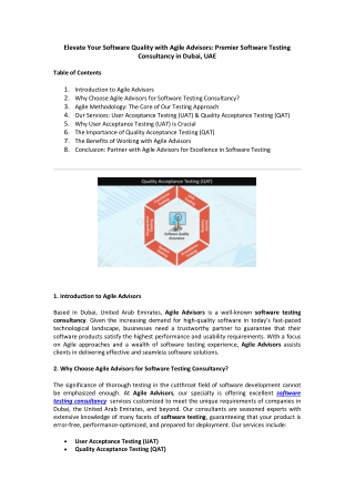 elevate your software quality with agile advisors