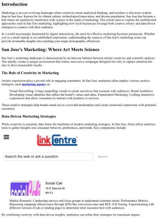 “San Jose's Marketing: Where Art Meets Science”
