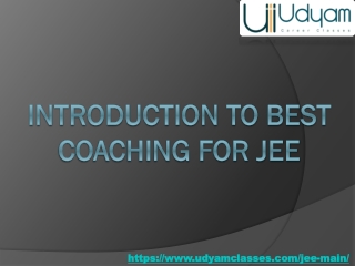 introduction to best coaching for jee