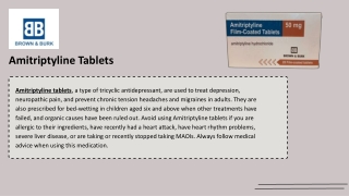 Amitriptyline tablets - Brown &amp; Burk