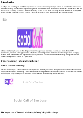 Creating a Buzz with Social Cali's Inbound Marketing Strategy