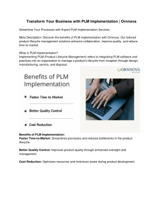 Expert PLM Consultants | Product Lifecycle Management Solutions