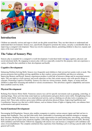 The Advantages of Sensory Toys for Child Growth