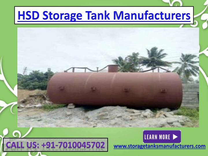 hsd storage tank manufacturers