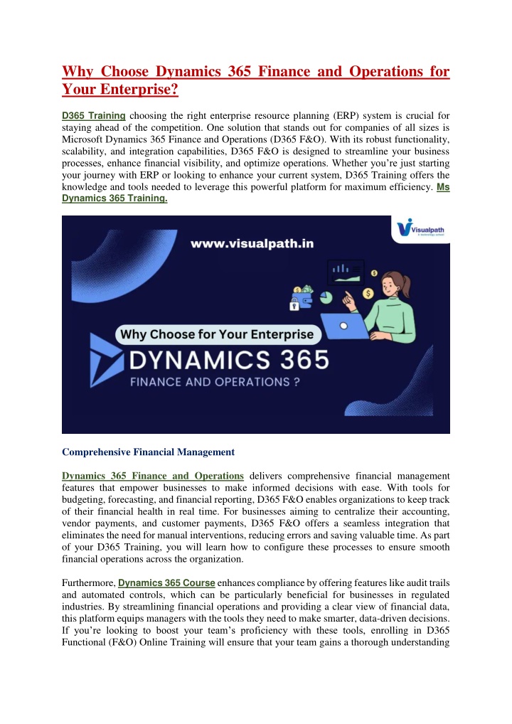 why choose dynamics 365 finance and operations