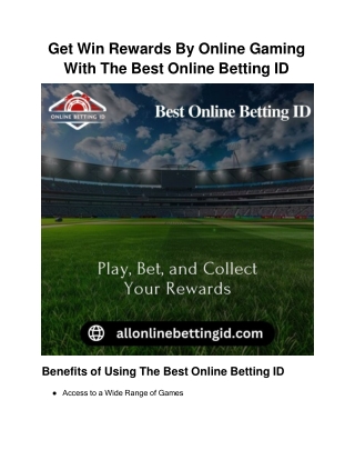 Get Win Rewards By Online Gaming With The Best Online Betting ID