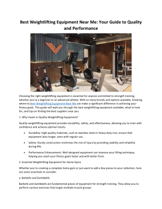 best weightlifting equipment near me your guide