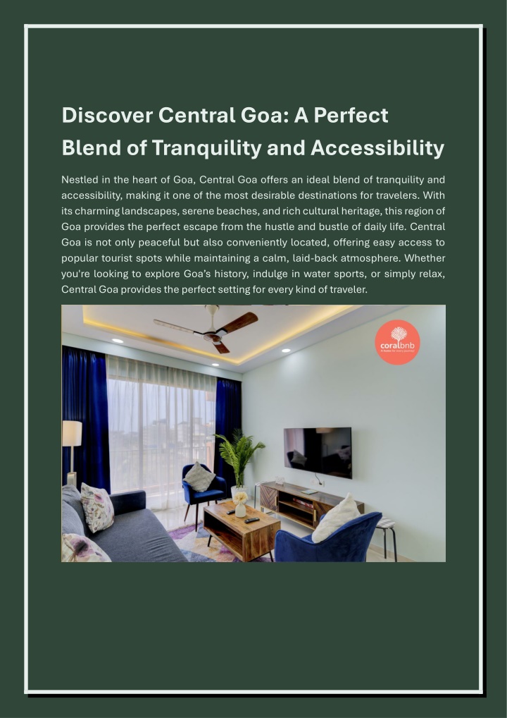 discover central goa a perfect blend