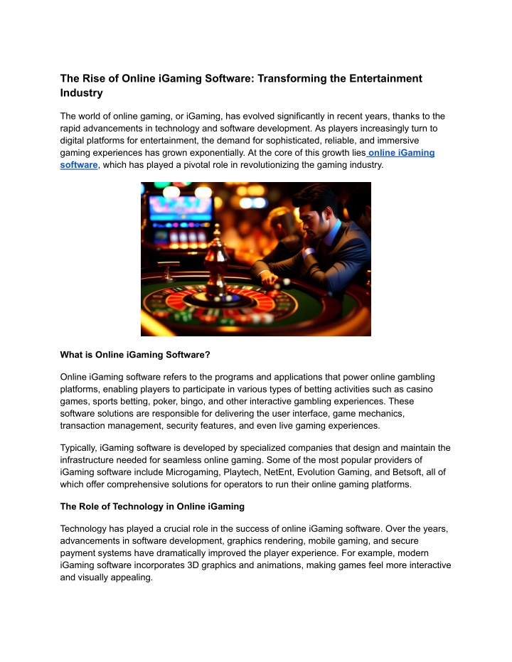 the rise of online igaming software transforming