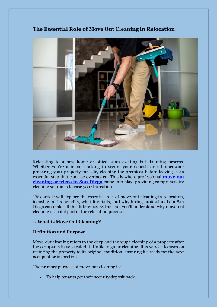 the essential role of move out cleaning