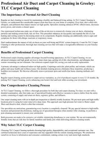 TLC Carpet Cleaning