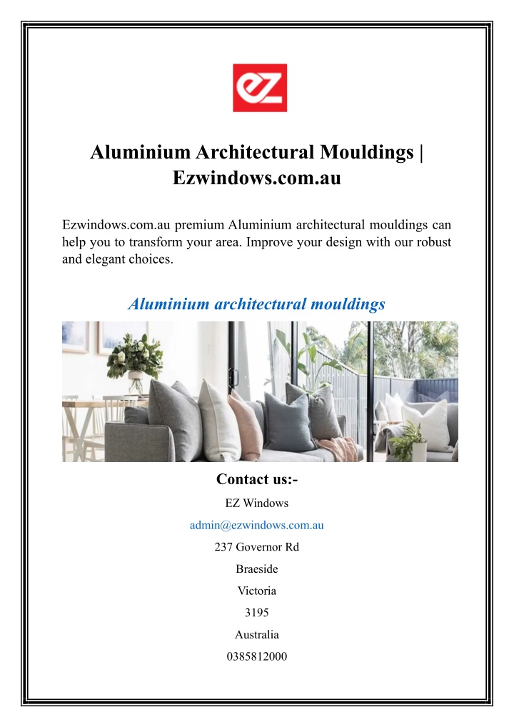 aluminium architectural mouldings ezwindows com au