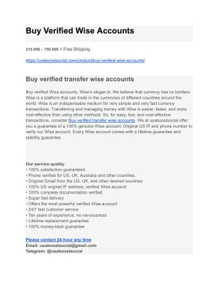 buy verified wise accounts