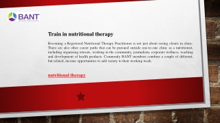 Nutritional Therapy Personalised plans for better health.