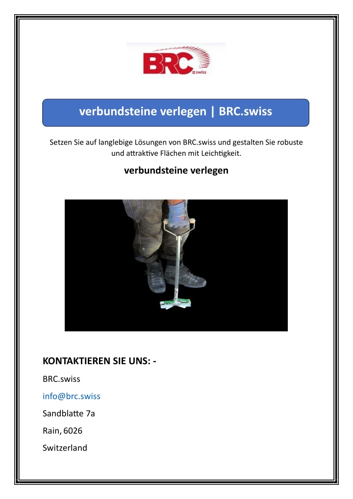 verbundsteine verlegen brc swiss