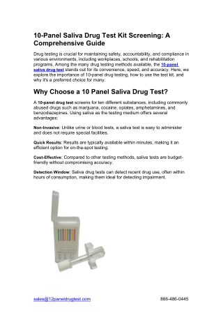 10 panel saliva drug test kit screening