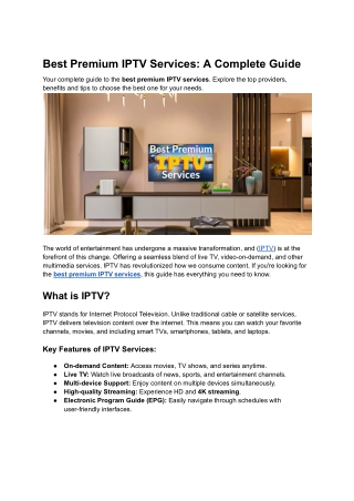 best premium iptv services a complete guide