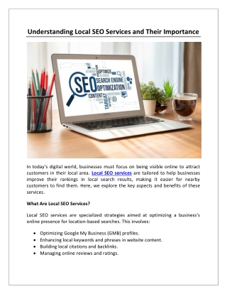 understanding local seo services and their