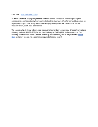 Buy Oxycodone Online No Prescription | SAFE Delivery