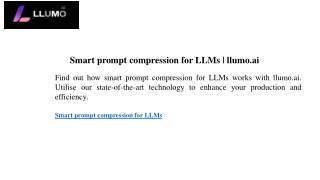 Smart prompt compression for LLMs  llumo.ai