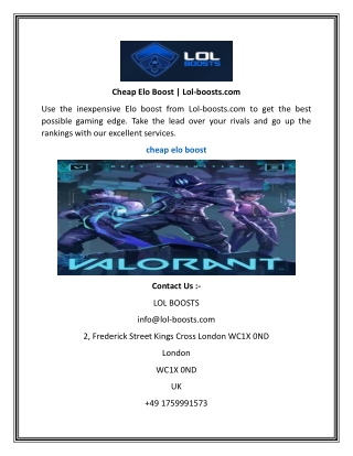 Cheap Elo Boost Lol-boosts.com