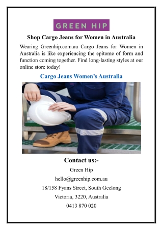 Shop Cargo Jeans for Women in Australia