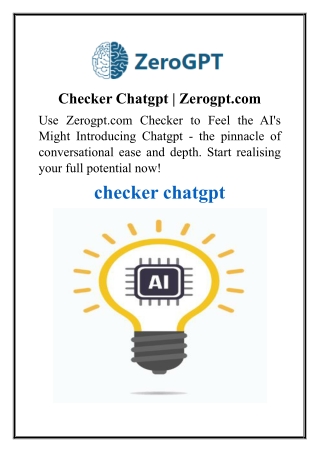 Checker Chatgpt  Zerogpt