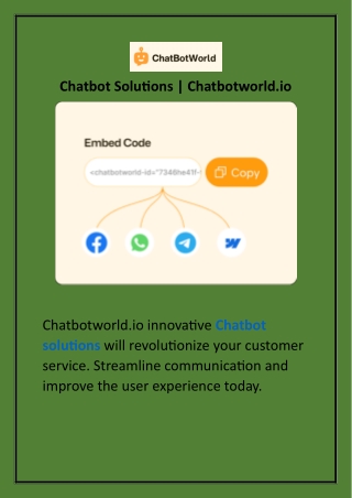 Chatbot Solutions  Chatbotworld.io
