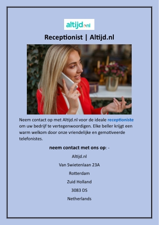 receptionist altijd nl