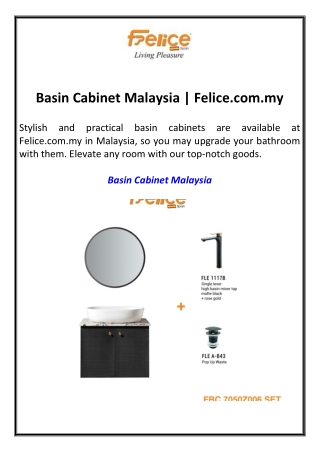 Basin Cabinet Malaysia  Felice.com.my