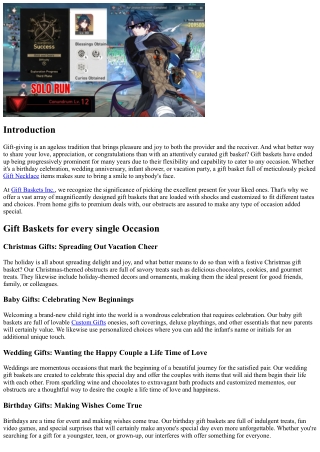 Gift Baskets: A Hamper Filled With Shocks for Any Kind Of Event