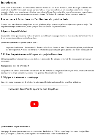 Les erreurs à éviter lors de l'utilisation de palettes bois