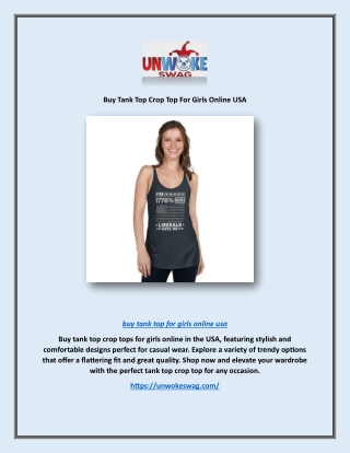 Buy Tank Top Crop Top For Girls Online USA