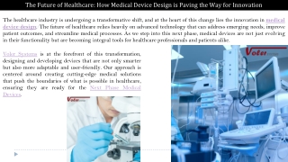 The Future of Healthcare: How Medical Device Design is Paving the Way for Innova